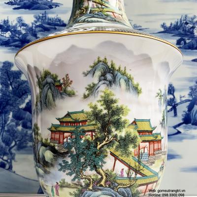Bình họa tiết Nhân Sơn Trang